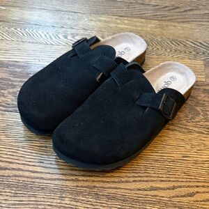 Black Suede Clogs